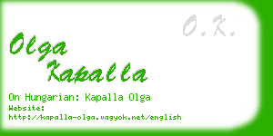 olga kapalla business card